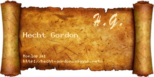 Hecht Gordon névjegykártya